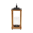 Pemberly Row Rustic Wood and Metal Open Side Candle Lantern Small