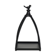 Pemberly Row Curved Mini Table Lantern with Bird Accent in Black