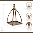 Pemberly Row Curved Mini Table Lantern with Bird Accent in Bronze
