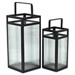 Pemberly Row Set of 2 Fluted Glass Lanterns 16