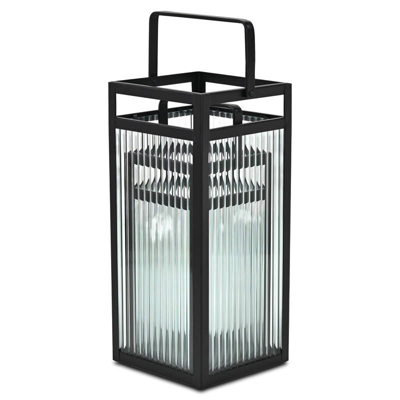 Pemberly Row Set of 2 Fluted Glass Lanterns 16
