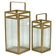 Pemberly Row Set of 2 Fluted Glass Lanterns 16