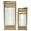 Pemberly Row Set of 2 Fluted Glass Lanterns 16