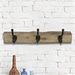 Pemberly Row Rustic Solid Wood 3 Hook Wall Organizer with Shelf