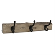 Pemberly Row Rustic Solid Wood 3 Hook Wall Organizer with Shelf