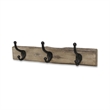 Pemberly Row Rustic Solid Wood 3 Hook Wall Organizer with Shelf