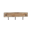 Pemberly Row Rustic Solid Wood 3 Hook Wall Organizer with Shelf