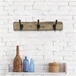 Pemberly Row Rustic Solid Wood 3 Hook Wall Organizer with Shelf