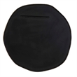 Pemberly Row Indoor/Outdoor Cast Iron Round Mirror in Antique Brass