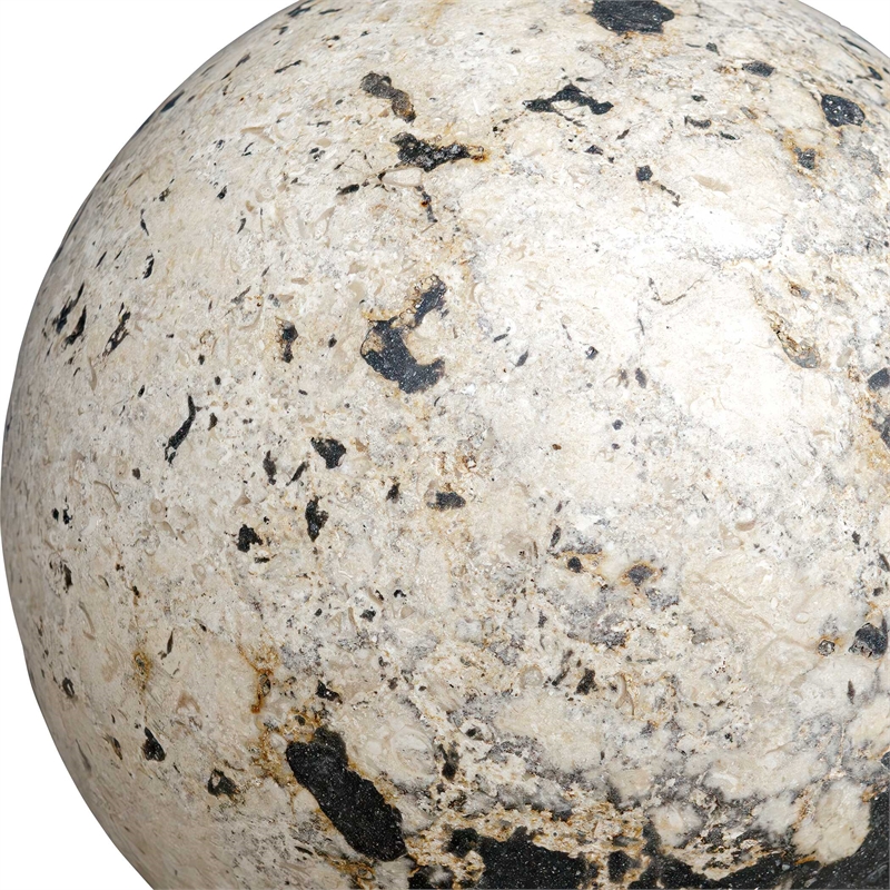 Pemberly Row Indoor/Outdoor Hand-Painted Aluminum Spheres in Black (Set of 2)