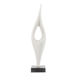 Pemberly Row Handcrafted White Stone Sculpture on Black Iron Base