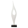 Pemberly Row Handcrafted White Stone Sculpture on Black Iron Base