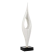 Pemberly Row Handcrafted White Stone Sculpture on Black Iron Base