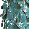 Pemberly Row Art Glass Table Lamp with Linen Shade in Teal Blue