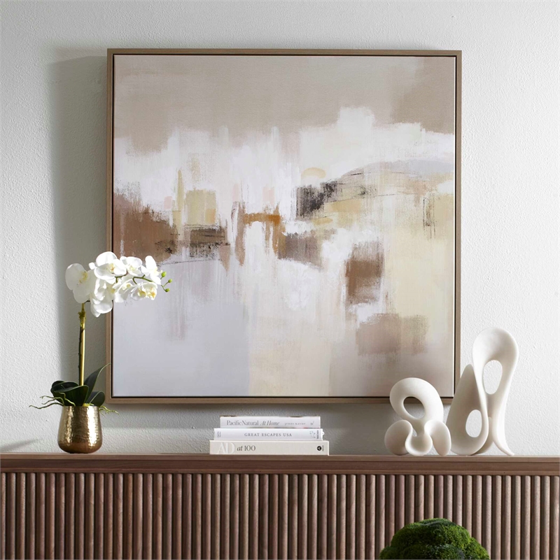 Pemberly Row Framed Abstract Acrylic Art on Canvas in Multi-Color
