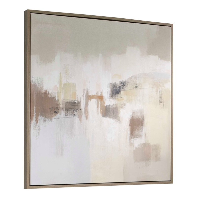 Pemberly Row Framed Abstract Acrylic Art on Canvas in Multi-Color