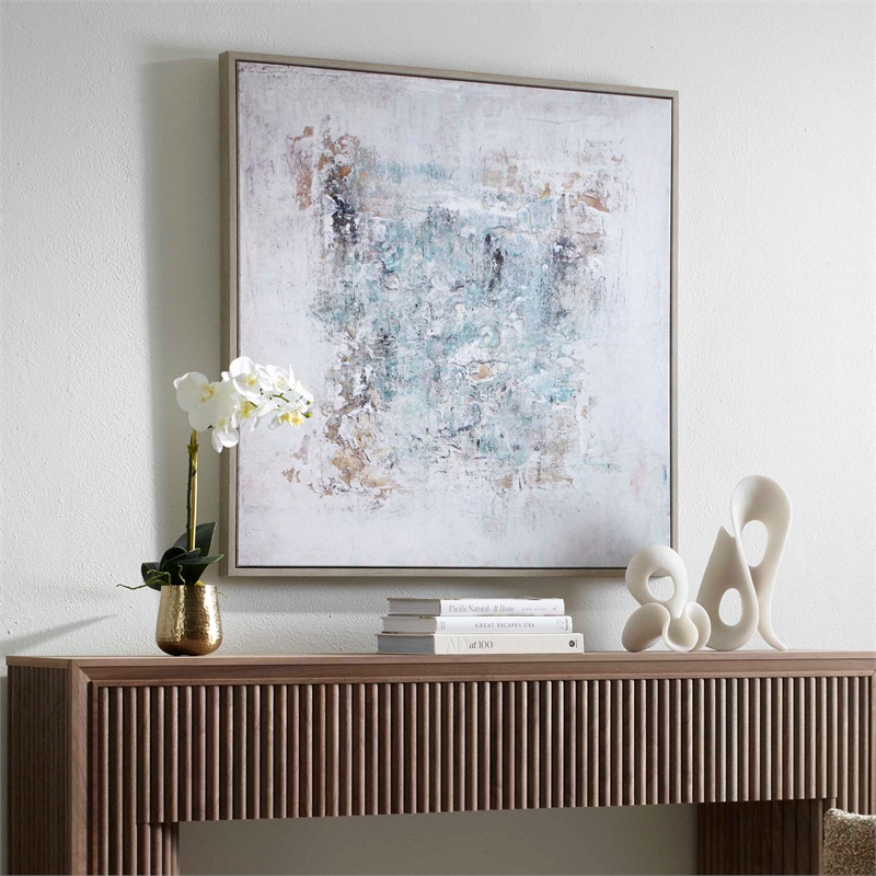 Pemberly Row Abstract Framed Canvas Art Painting Set in Multi-Color