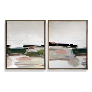 Pemberly Row Peaking Framed Abstract Prints in Multi-Color (Set of 2)