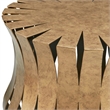 Pemberly Row Aged Gold Iron and Stone Accent Table with Glass Top