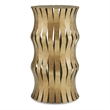 Pemberly Row Aged Gold Iron and Stone Accent Table with Glass Top