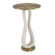 Pemberly Row Modern Hammered Brass Accent Table with Iron Frame