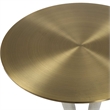 Pemberly Row Modern Hammered Brass Accent Table with Iron Frame
