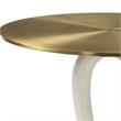 Pemberly Row Modern Hammered Brass Accent Table with Iron Frame