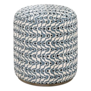 Pemberly Row Handcrafted Upholstered Fabric Ottoman in Sapphire Blue