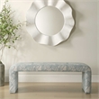Pemberly Row Upholstered Spa Bench with Solid Wood Legs in Blue