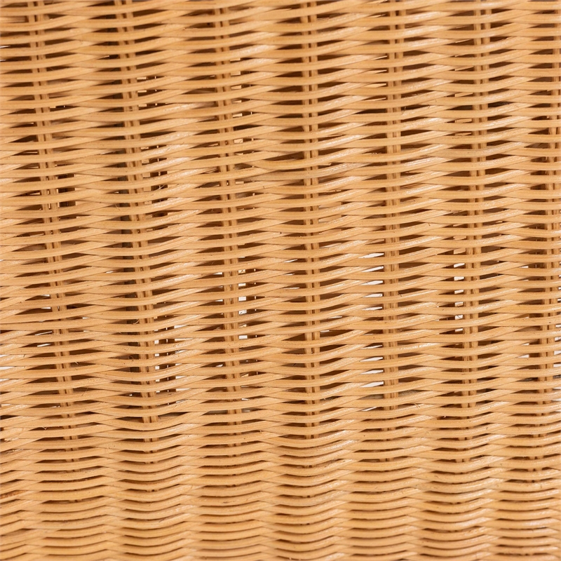 Pemberly Row Handwoven Natural Rattan Lounge Chair with Removable Cushion