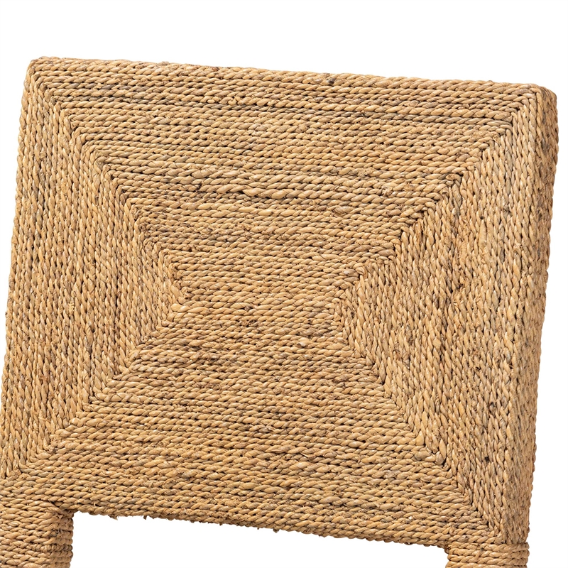 Pemberly Row Natural Seagrass and Mahogany Wood Dining Chair