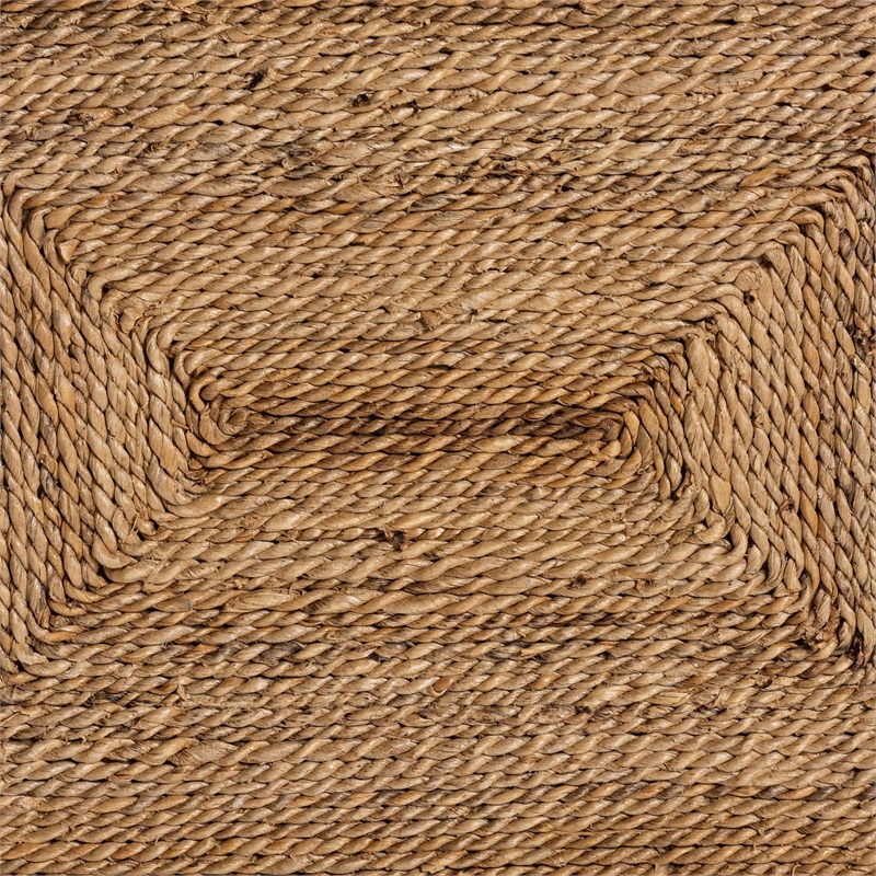 Pemberly Row Natural Seagrass and Mahogany Wood Counter Stool