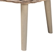 Pemberly Row Natural Kubu Rattan and Gray Acacia Wood Oval Accent Bench