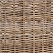 Pemberly Row Natural Kubu Rattan and Gray Acacia Wood Oval Accent Bench
