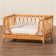 Pemberly Row Honey Rattan Pet Bed with Raised Borders and Cushion