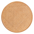 Pemberly Row Honey Rattan Round Coffee Table with Openwork Base