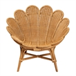 Pemberly Row Honey Rattan Scalloped Accent Chair with Wide Seat