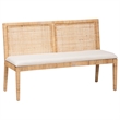 Pemberly Row Light Honey Rattan 3-Piece Dining Nook Set with Cushions