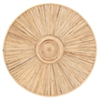 Pemberly Row Light Honey Rattan Round Coffee Table with Geometric Detail