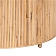 Pemberly Row Light Honey Rattan Round Coffee Table with Geometric Detail