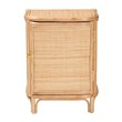 Pemberly Row Natural Rattan 1-Door Nightstand with 2 Shelves