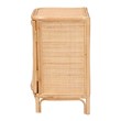 Pemberly Row Natural Rattan 1-Door Nightstand with 2 Shelves