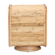 Pemberly Row Natural Rattan 2-Shelf Nightstand with Pedestal Base