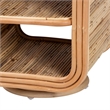 Pemberly Row Natural Rattan 2-Shelf Nightstand with Pedestal Base