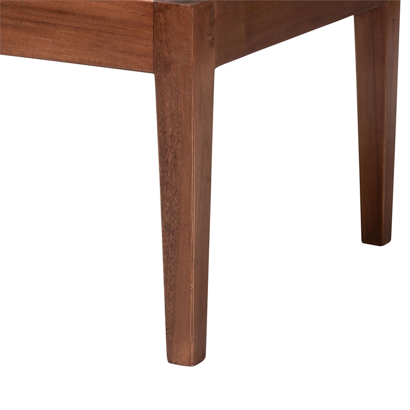 Pemberly Row Brown Rattan and Acacia Wood 3-Piece Dining Nook Set