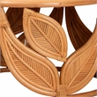 Pemberly Row Natural Rattan Round Coffee Table with Floral Openwork