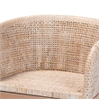 Pemberly Row Antique White Washed Rattan and Mahogany Wood Dining Chair