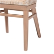 Pemberly Row Antique White Washed Rattan and Mahogany Wood Dining Chair