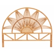Pemberly Row Natural Rattan Queen Standalone Headboard with Floral Design