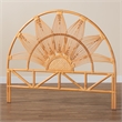 Pemberly Row Natural Rattan Queen Standalone Headboard with Floral Design